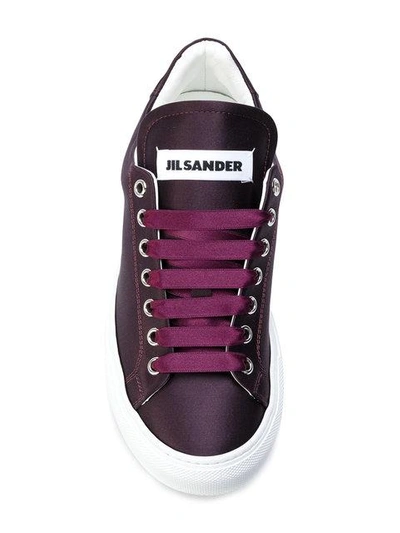 Shop Jil Sander Lace Up Trainers - Pink