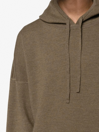 Shop Edward Crutchley Oversized Knitted Hoodie In Brown