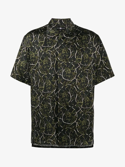 Shop Edward Crutchley Vine Printed Short Sleeve Shirt In Black