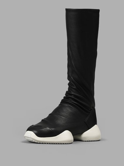 Rick Owens Black Adidas Originals Edition Level Sock Runner Boots In 9111  Black/white | ModeSens