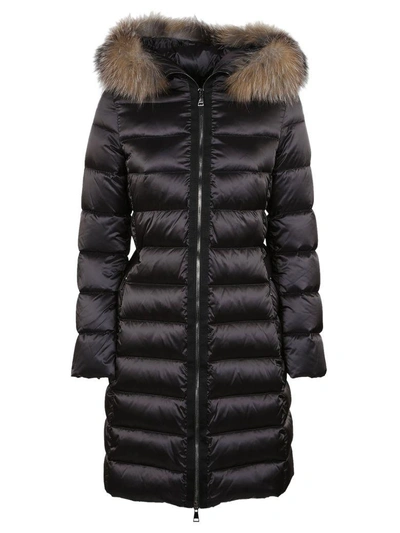 Moncler Tinuviel Shiny Quilted Puffer Coat W/fur Hood In Black | ModeSens