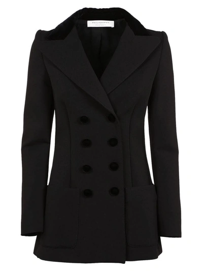 Shop Philosophy Di Lorenzo Serafini Double Breasted Coat In Black