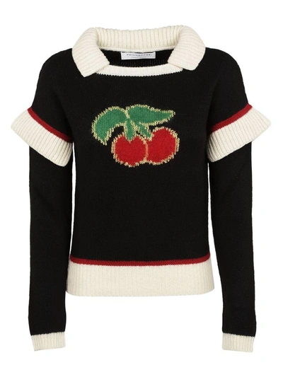 Shop Philosophy Di Lorenzo Serafini Cherry Embroidered Sweater In Black