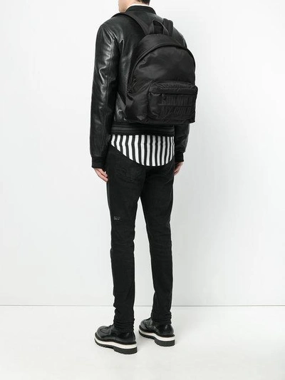 Shop Givenchy Slogan Print Backpack In Black