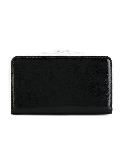Shop Courrèges Logo Plaque Zip Wallet In Black