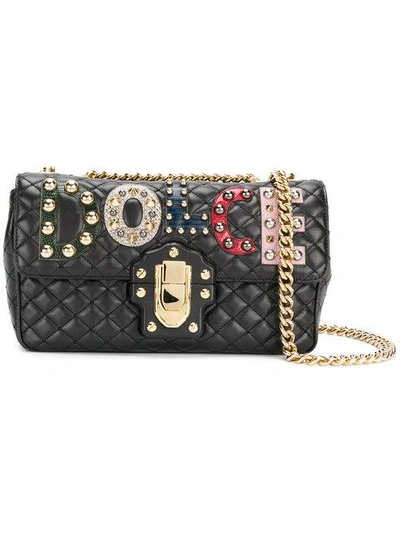 Shop Dolce & Gabbana Lucia Quilted Shoulder Bag In Black