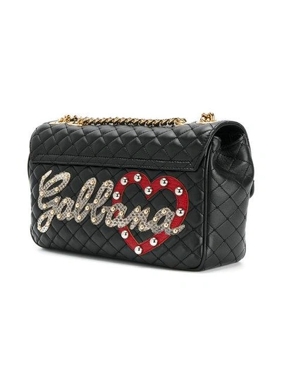 Shop Dolce & Gabbana Lucia Quilted Shoulder Bag In Black