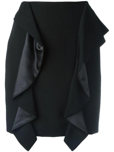 Shop Givenchy : Black Wool Mini Skirt