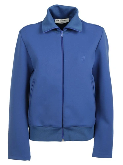 Shop Balenciaga : Blue Multi Styling Teddy Jacket In Bleu