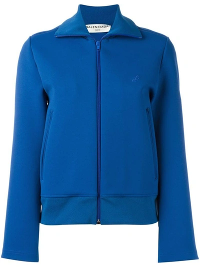 Shop Balenciaga : Blue Multi Styling Teddy Jacket In Bleu