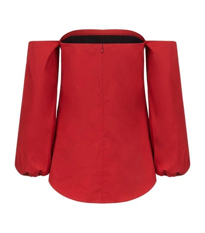Shop Theory Laureema Off-the-shoulder Top In Red