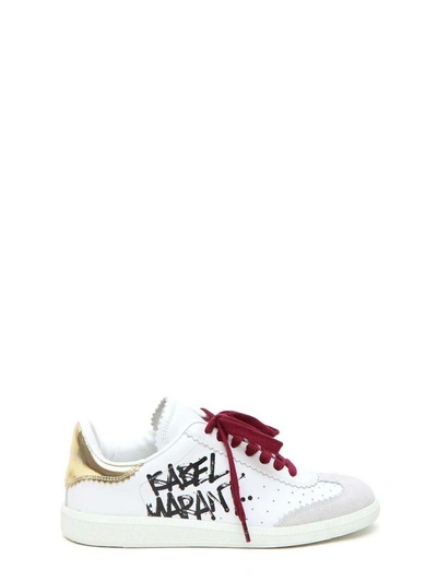 Shop Isabel Marant Leather And Suede Bryce Sneakers In White