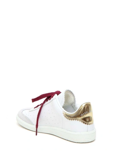 Shop Isabel Marant Leather And Suede Bryce Sneakers In White