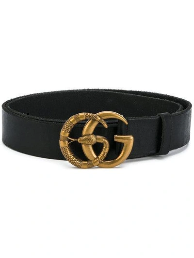 Shop Gucci - Double G Buckle Belt  In Black