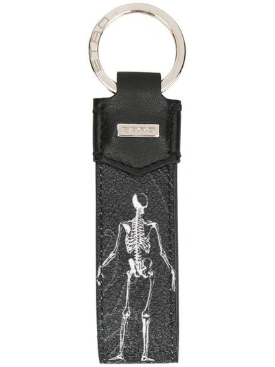 Shop Etro Skeleton Tag Keyring - Black
