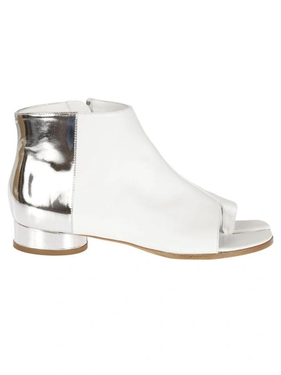 Shop Maison Margiela Metallic Ankle Boots In Silver