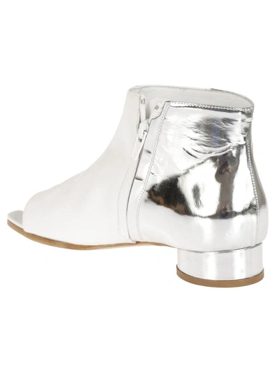 Shop Maison Margiela Metallic Ankle Boots In Silver