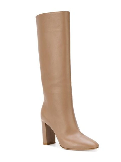 Shop Gianvito Rossi Knee High Boots - Neutrals