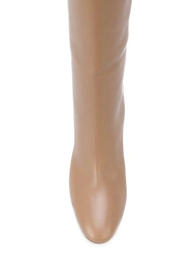 Shop Gianvito Rossi Knee High Boots - Neutrals