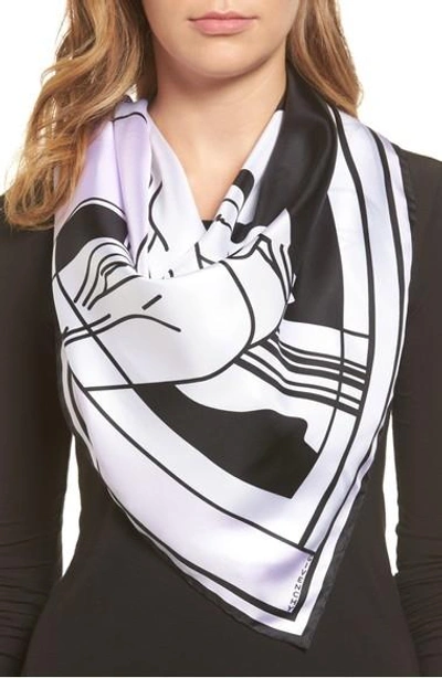 Shop Givenchy Bambi Print Square Scarf In Black/ Pink