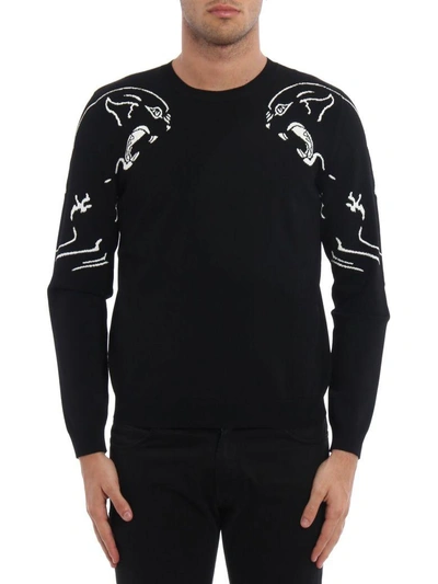 Mekanisk Vidner snap Valentino Viscose Sweater With Inlays Panther In Black | ModeSens