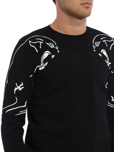 Mekanisk Vidner snap Valentino Viscose Sweater With Inlays Panther In Black | ModeSens