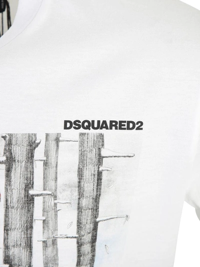 Shop Dsquared2 Printed Cotton T-shirt In White