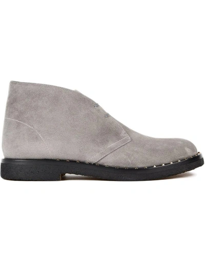 Shop Valentino Desert Boots In Grey