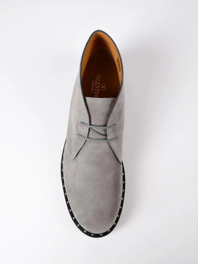 Shop Valentino Desert Boots In Grey