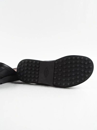 Shop Tod's Slider Sandals In Black