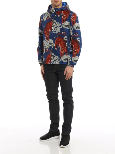 Shop Gucci Bengal Print Jacket In Multicolour