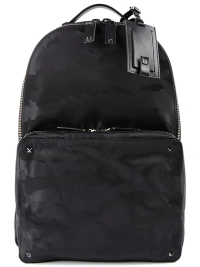Valentino Garavani Camouflage Backpack In Black
