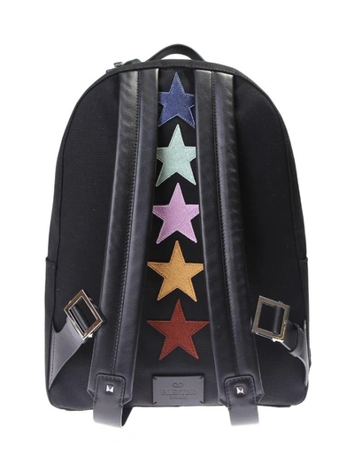 Shop Valentino Punk Poem Nylon Canvas Backpack In Black