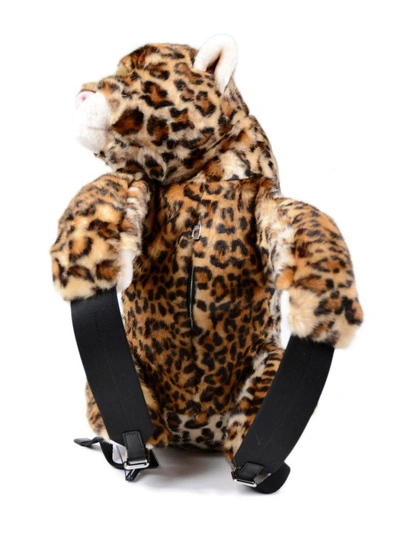 Shop Dolce & Gabbana Leopard Shaped Backpack In Brown