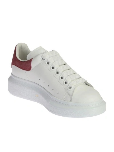 Shop Alexander Mcqueen Leather Sneakers With Suede Detail In White
