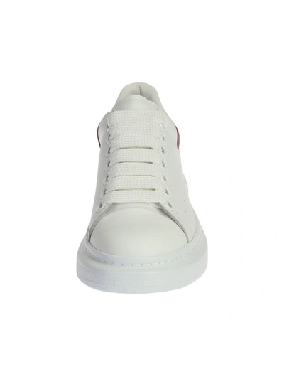 Shop Alexander Mcqueen Leather Sneakers With Suede Detail In White