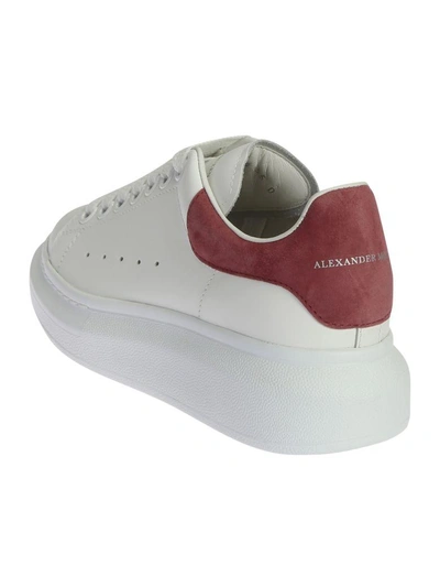 Shop Alexander Mcqueen Leather Sneakers With Suede Detail In White