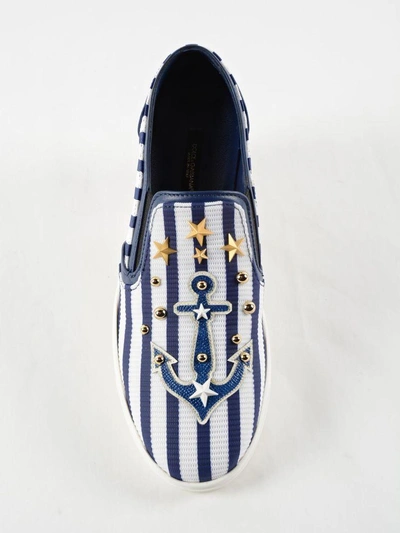 Shop Dolce & Gabbana Sneaker Rete In Bianco-blu