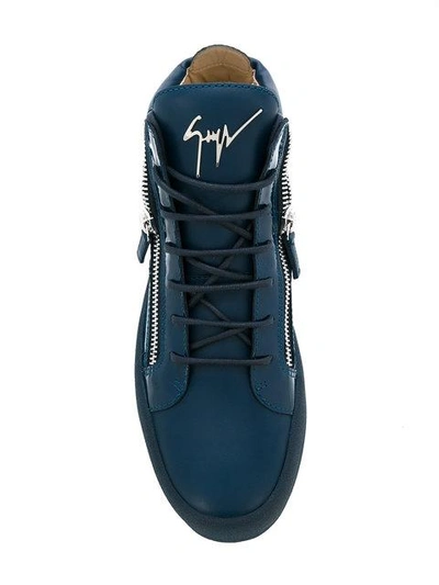 Shop Giuseppe Zanotti Design Kriss Hi-top Sneakers - Blue
