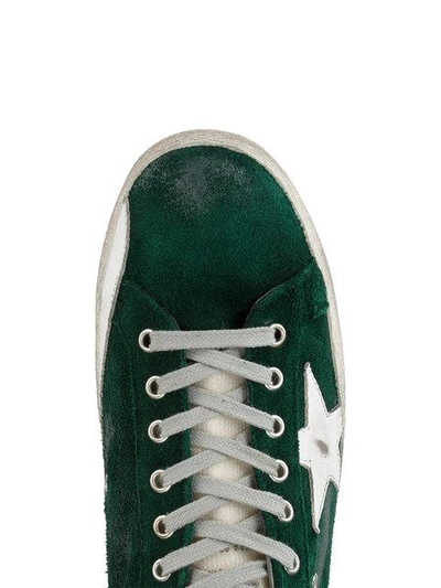 Shop Golden Goose Forest Green Superstar Sneakers