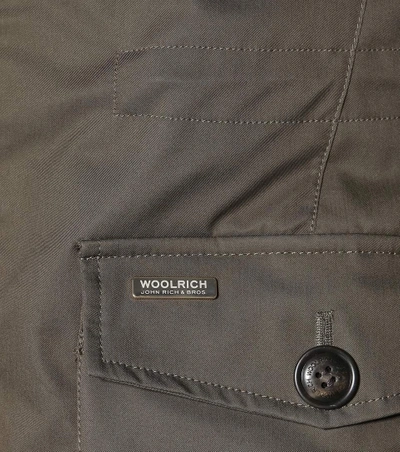 Shop Woolrich Scarlett Fur-trimmed Down Coat In Military Olive