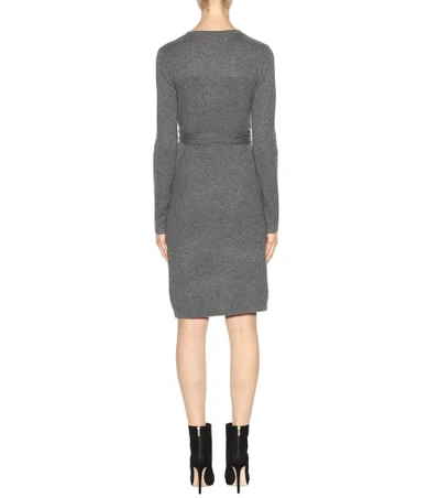 Shop Diane Von Furstenberg Cashmere Wrap Dress In Charcoal Melaege