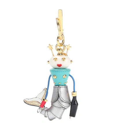 Prada Leather Mermaid Bag Charm In Multicolour