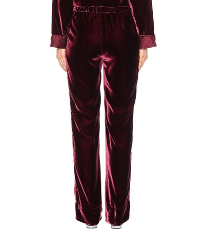 Shop F.r.s For Restless Sleepers Crono Velvet Trousers In Red