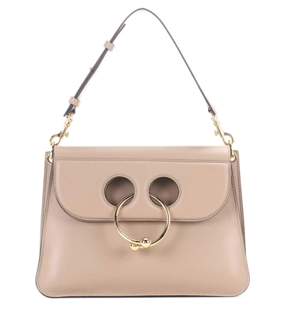 Jw Anderson Medium Pierce Leather Shoulder Bag In Ash