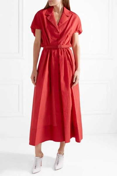 Shop Rosie Assoulin Have The Wind At Your Back Seersucker Midi Dress