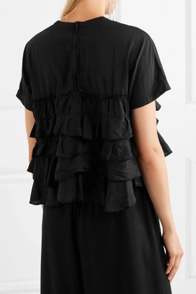 Shop Comme Des Garçons Comme Des Garçons Tiered Ruffled Poplin Top