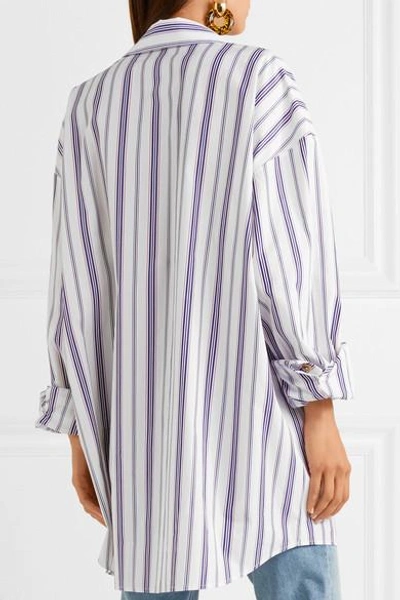 Shop A.w.a.k.e. Oversized Striped Cotton-poplin Shirt