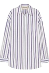 A.W.A.K.E. Oversized striped cotton-poplin shirt