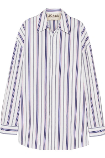 A.w.a.k.e. Oversized Striped Cotton-poplin Shirt In White
